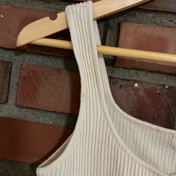 Everybody talks ribbed cropped wrap front topper tie front tan used - Picture 4 of 7